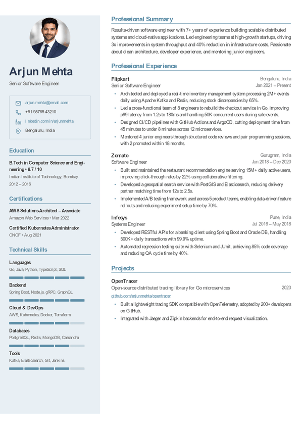 glalie resume template