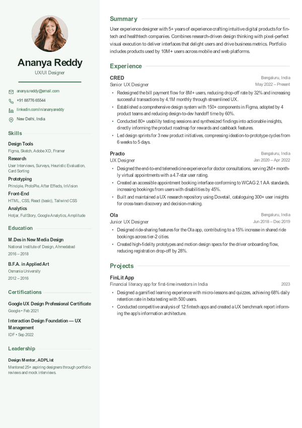 leafeon resume template