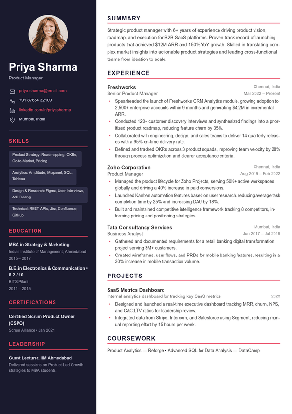 onyx resume template