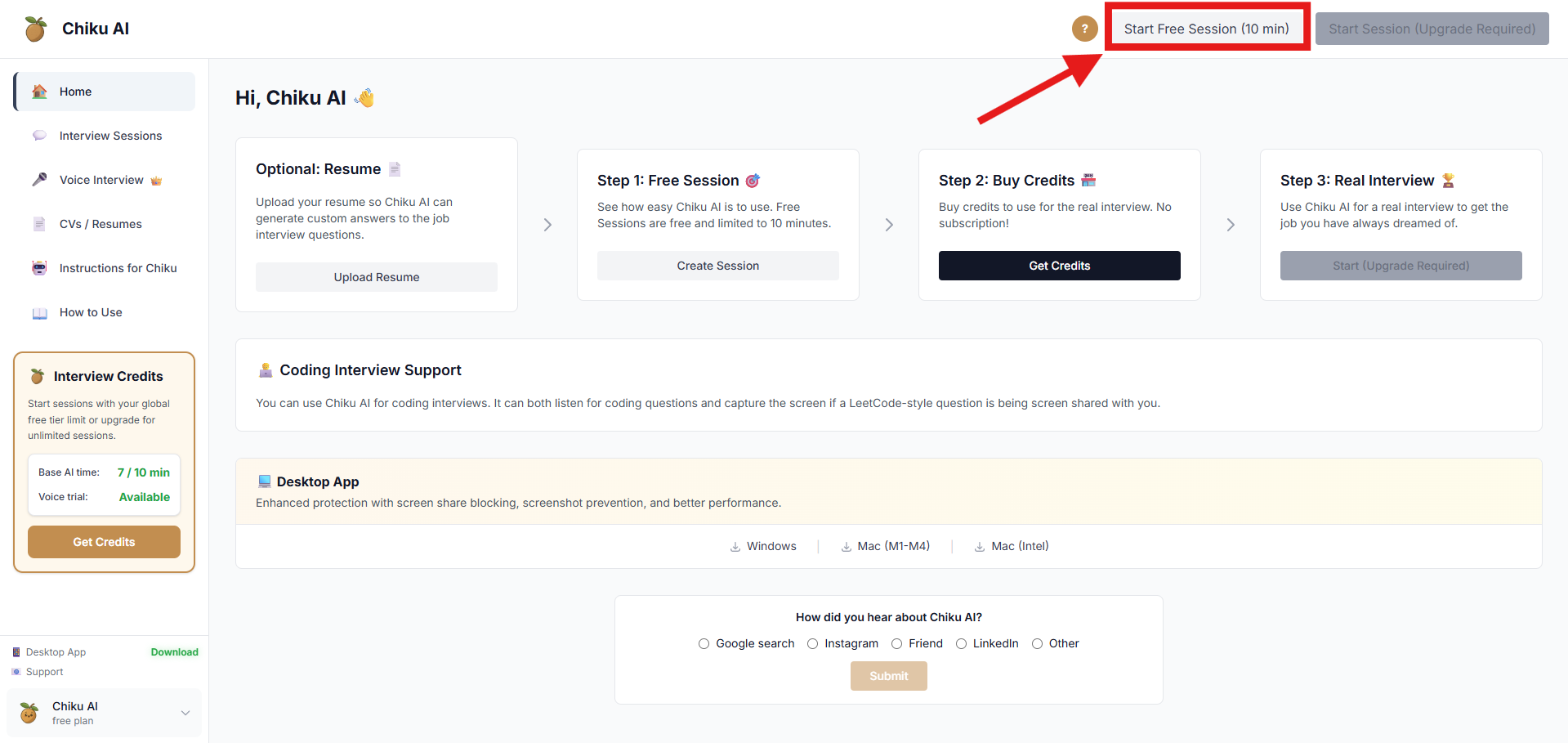 Setting up Chiku AI interview copilot